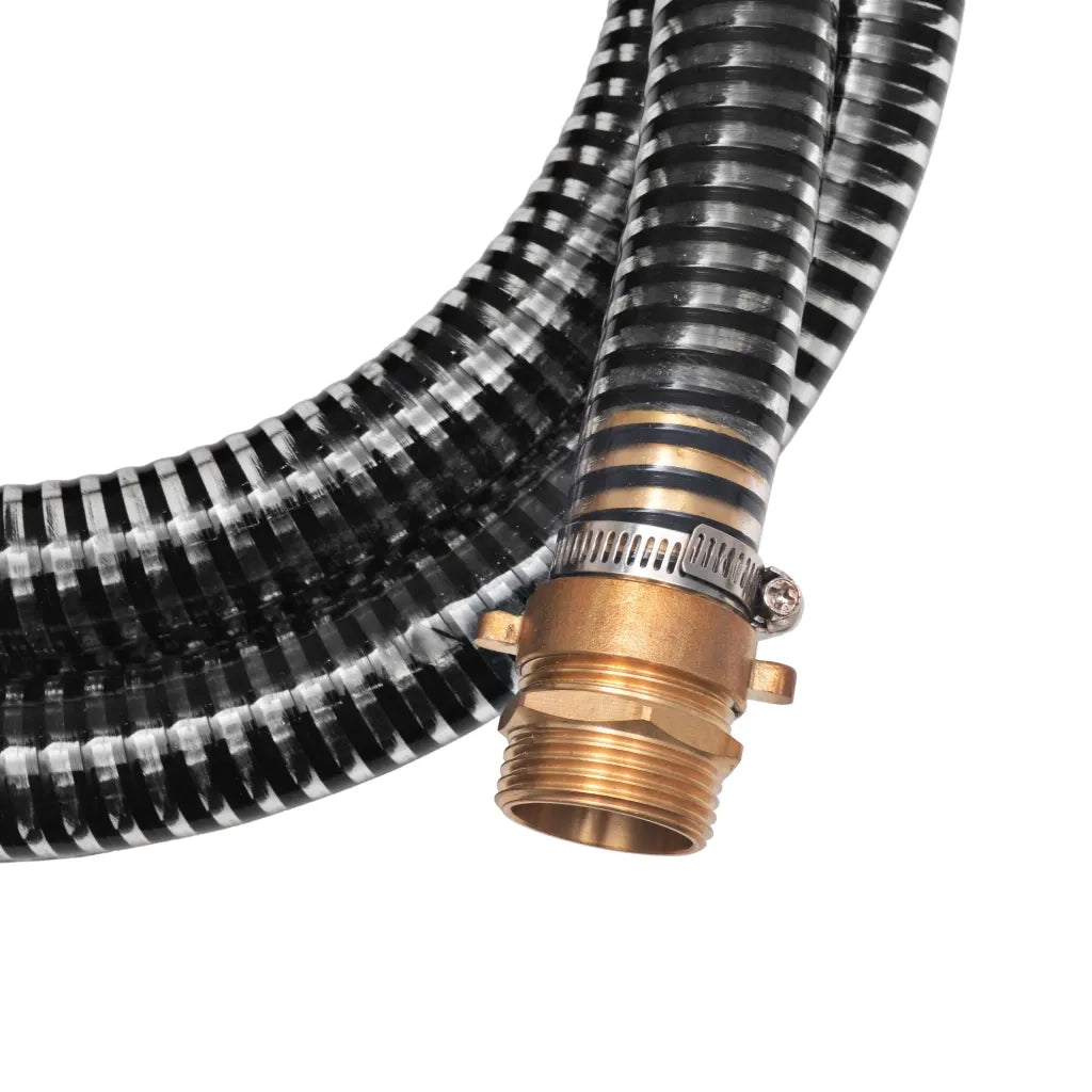 Tubo di Aspirazione con Connettori in Ottone 3 m 25 mm Nero
