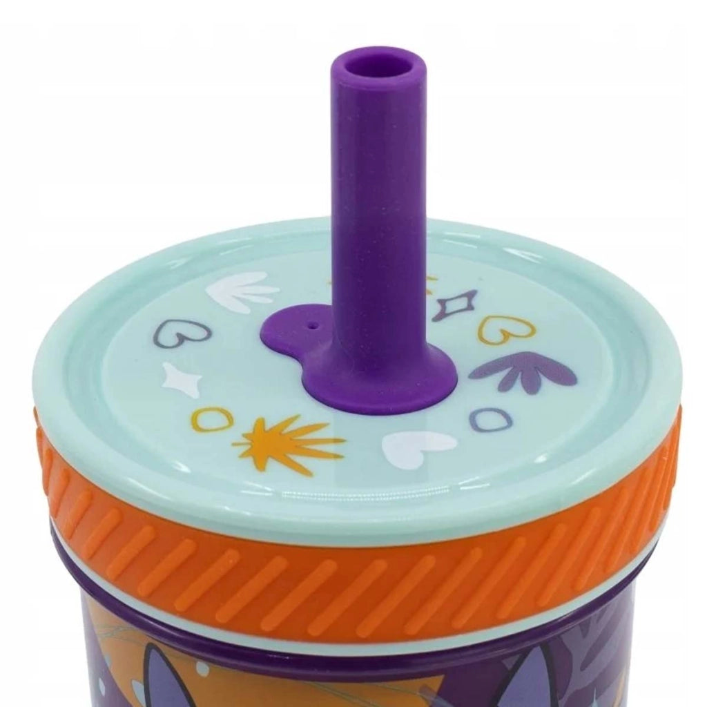 Bicchiere 370 ml Stitch per Bambini Dropsafe con Cannuccia Collezione Aloha Multicolore Disney