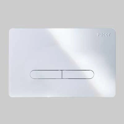 PLACCA DI COMANDO ECO TRATTO DOPPIO TASTO  BIANCA     PUCCI