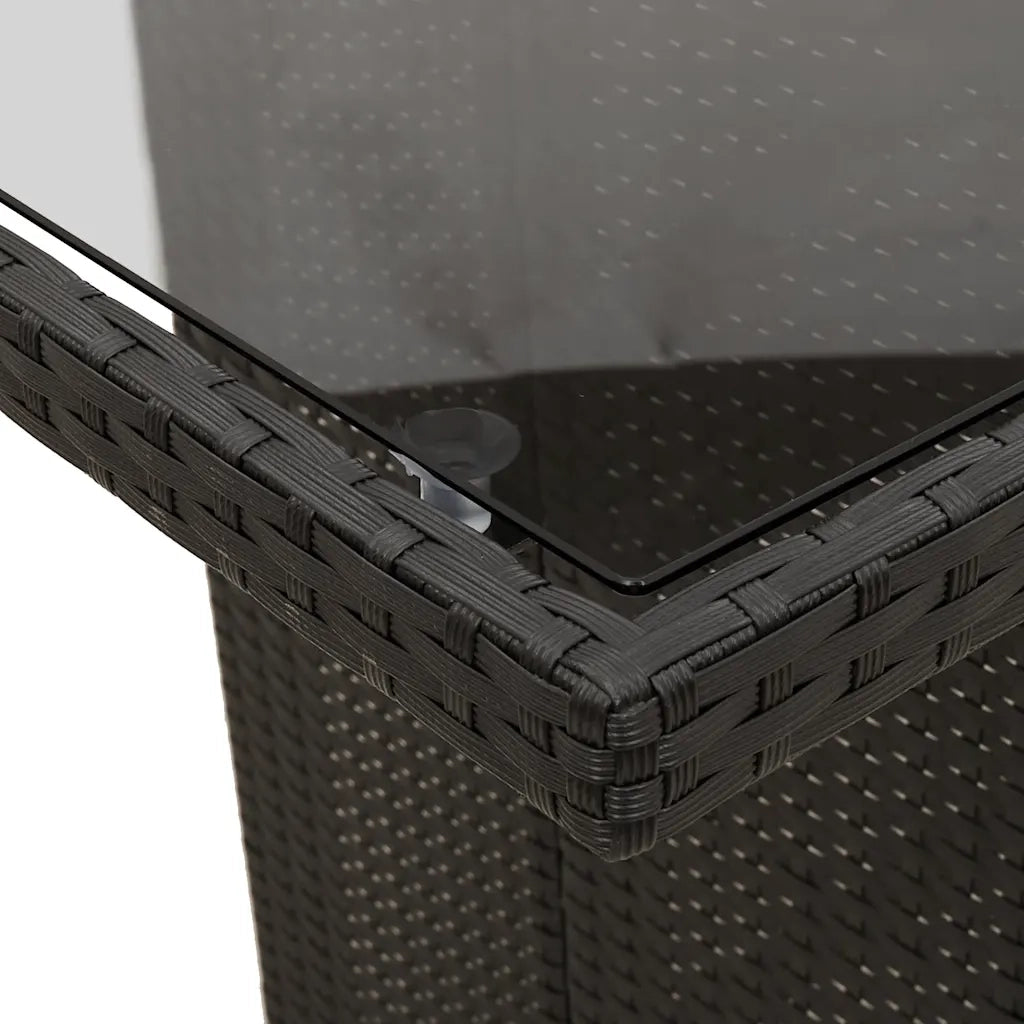 Set BistrÃ² da Giardino 9 pz con Cuscini in Polyrattan Nero