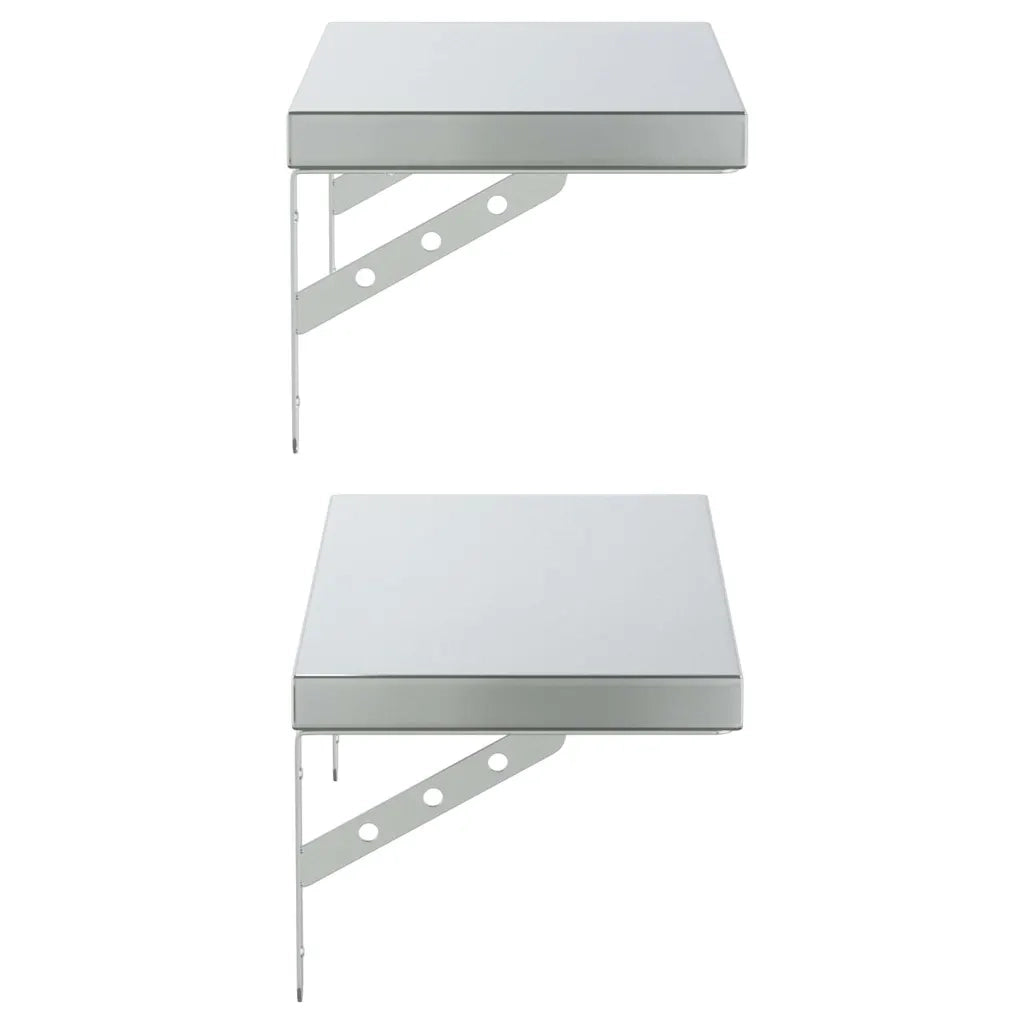 Mensole a Muro 2 pz 50x23,5 cm Argento in Acciaio Inossidabile 3214510