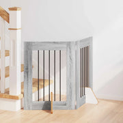 Cancello per cani con supporti 2 pcs Grigio Sonoma 60 x 60 cm 892148