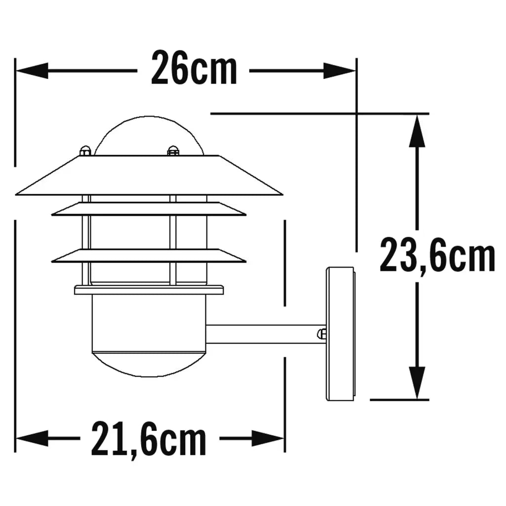 KONSTSMIDE Lampada da Parete Modena Nera Dipinta 434061