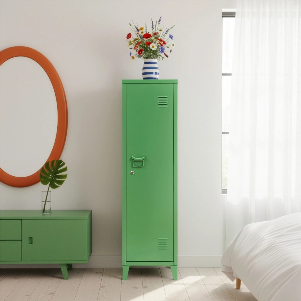 Armadio da Ufficio Kurikka Acciaio Verde Mela [en.casa]