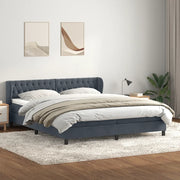 Giroletto a Molle con Materassi Grigio Scuro 180x220 cm Velluto