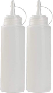 Fiale da dosaggio 2 pezzi – Fiale a compressione – Fiali a compressione riutilizzabili in plastica - Fiali a compressione per salse - Fiali a compressione per salse - Fiale da saus - Garnering, saus, condimento – 450ML