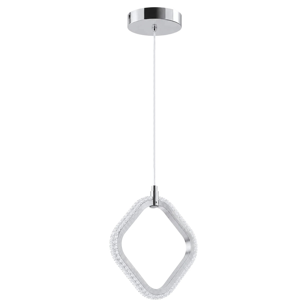 Lampada A Sospensione A Led Lhj127-w Cromo