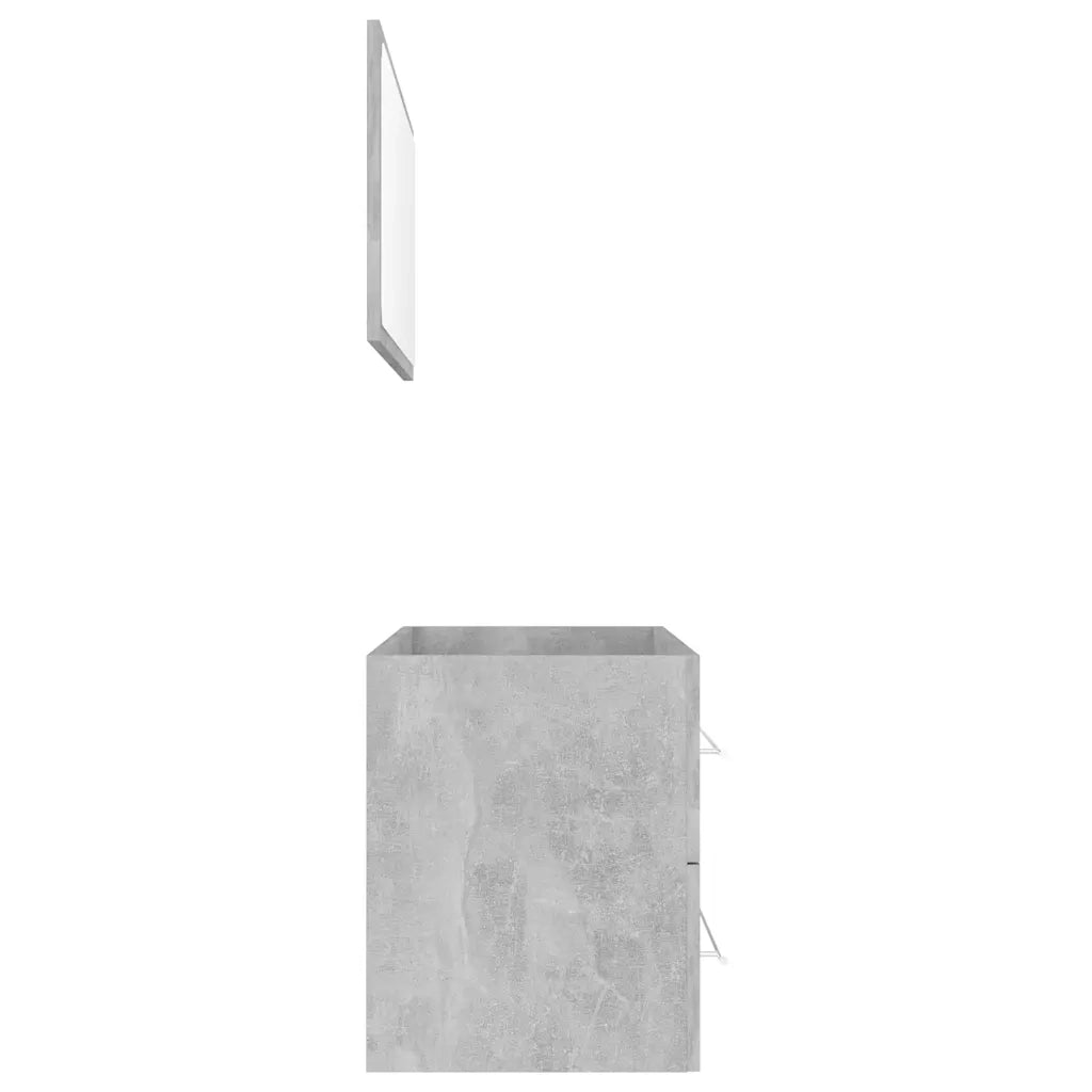 Set Mobili da Bagno | Armadio da bagno 2 pz Grigio Cemento in Legno Multistrato