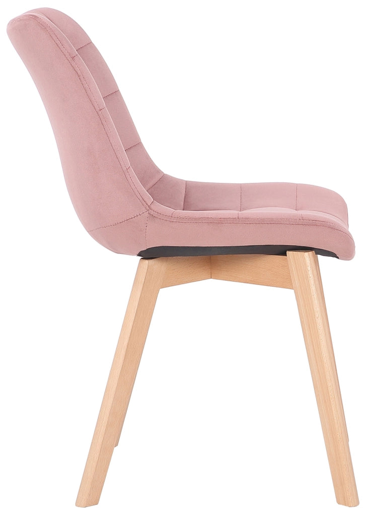 Sedia da pranzo in velluto Passaic rosa