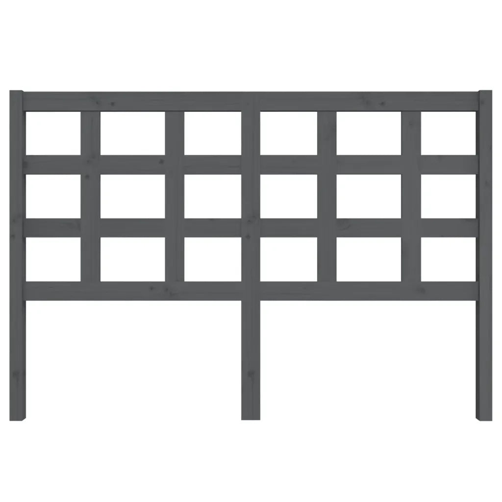 Testiera per Letto Grigia 145,5x4x100 cm Legno Massello di Pino 817892