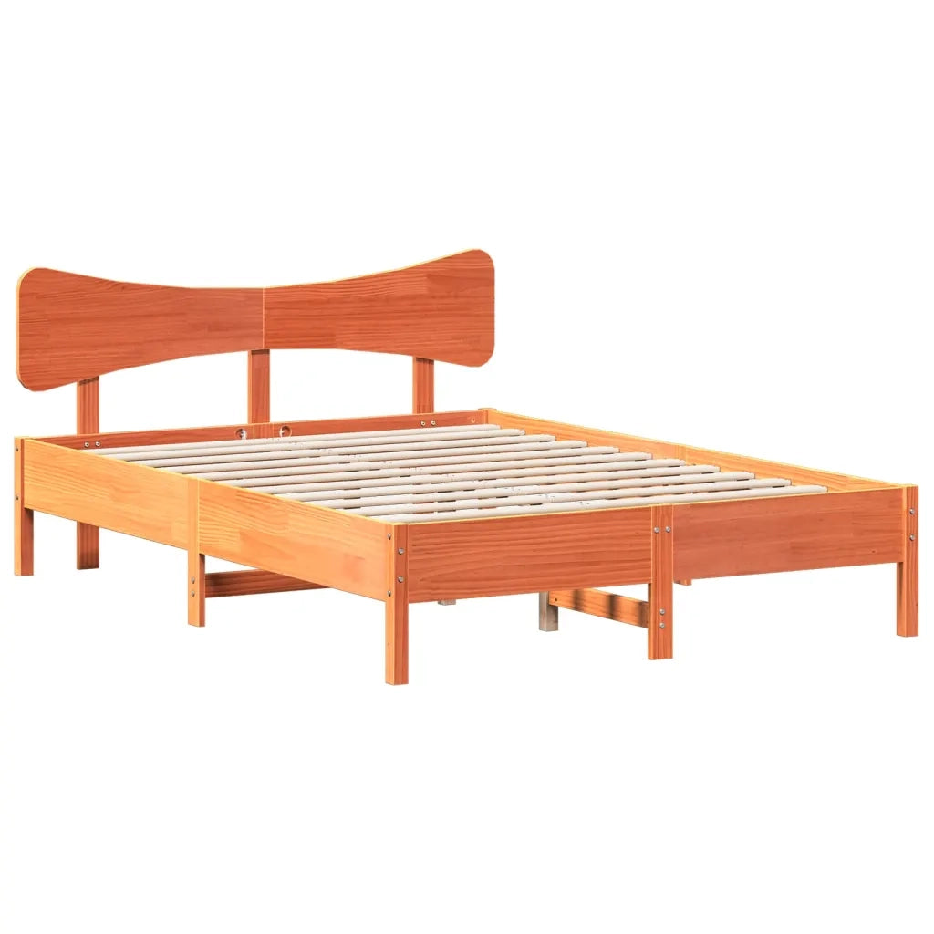 Giroletto senza Materasso Marrone Cera 150x200 cm Legno di Pino