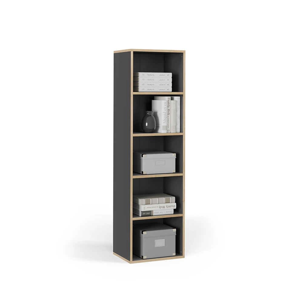 Vicco Libreria Antracite 40 x 140 cm con 5 scomparti