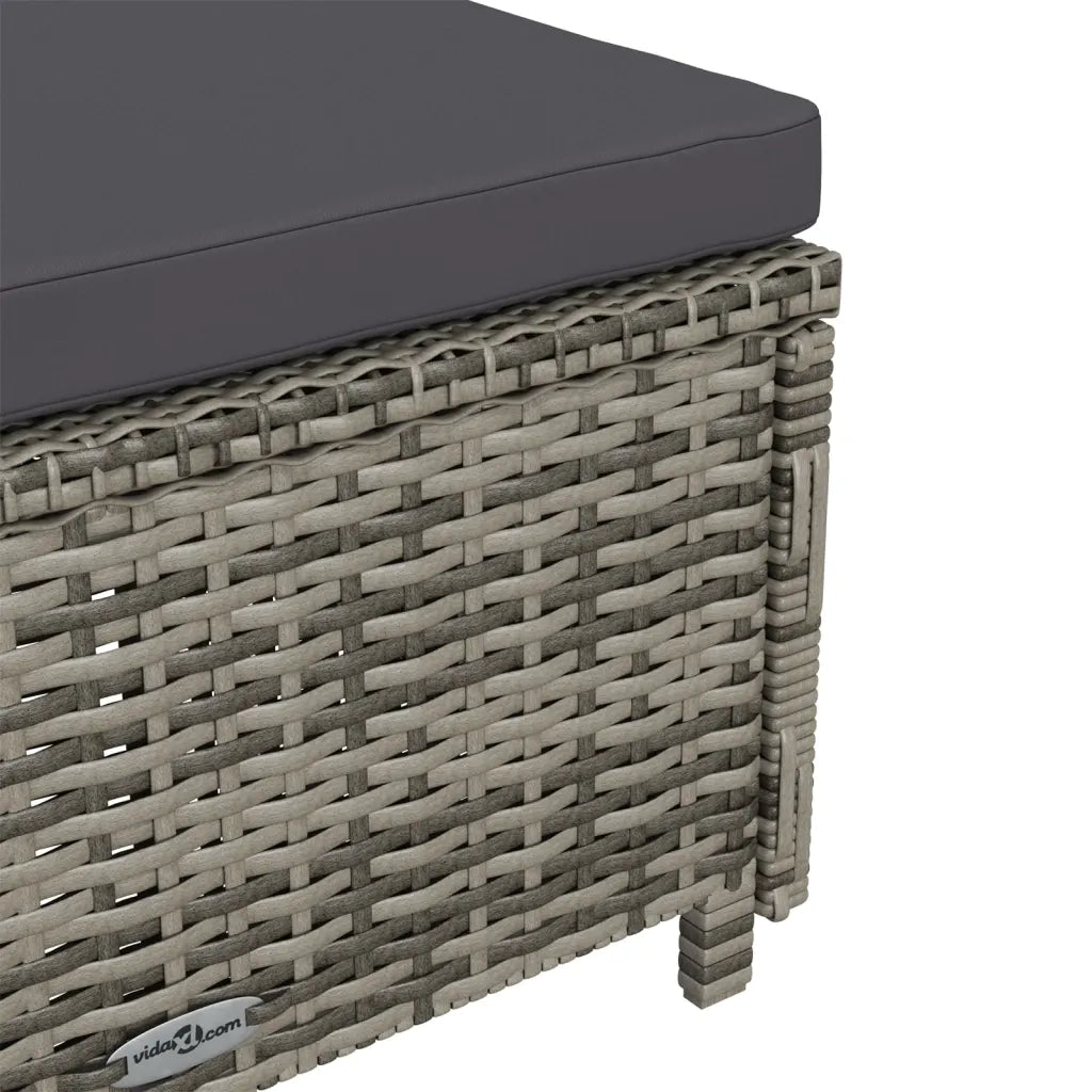 Lettino Prendisole con Cuscino Grigio Scuro Polyrattan Grigio cod mxl 23217