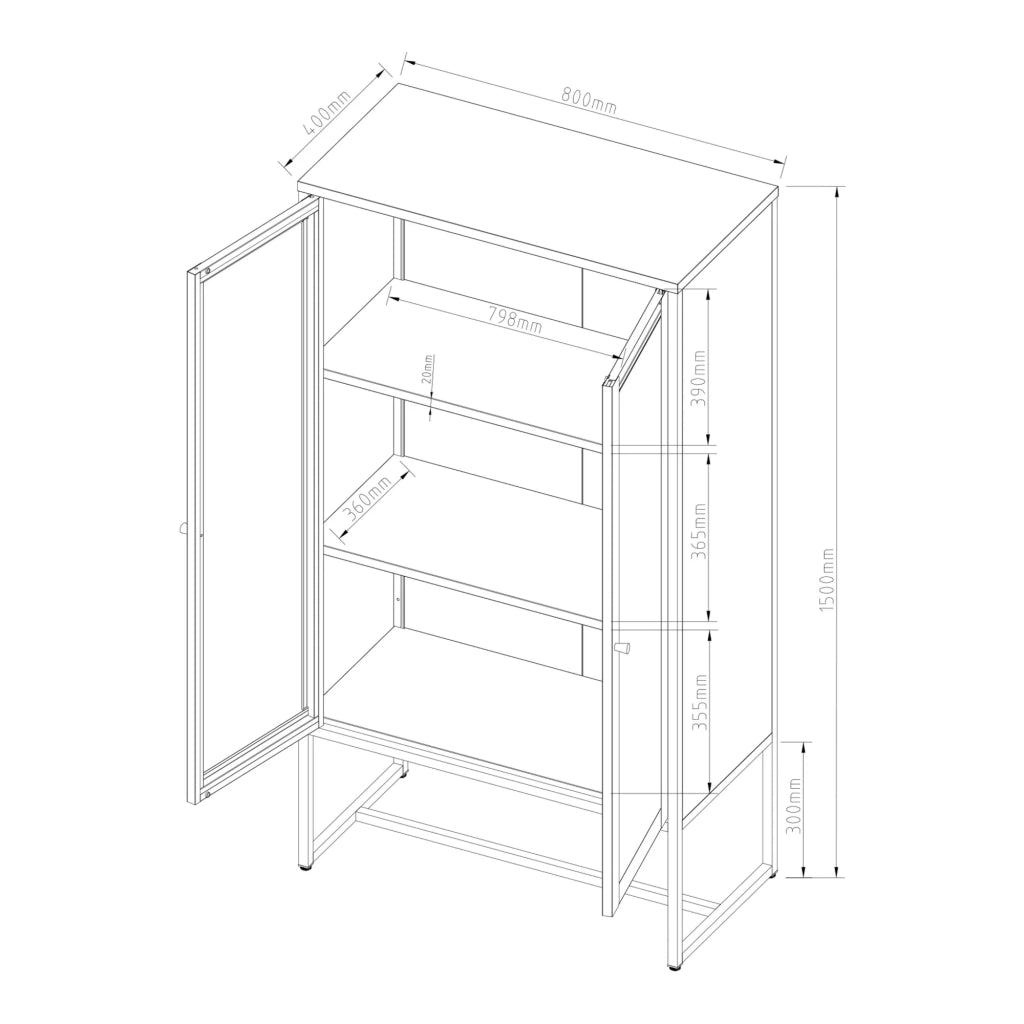 Mobiletto/scaffale in metallo e acciaio 150 x 80 x 40 cm grigio 03_0008918