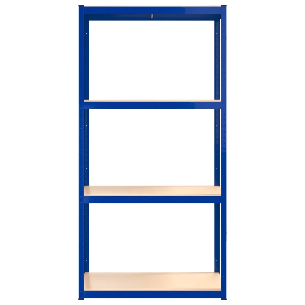 Scaffali a 4 Ripiani 3 pz Blu in Acciaio e Legno Multistrato 3154148
