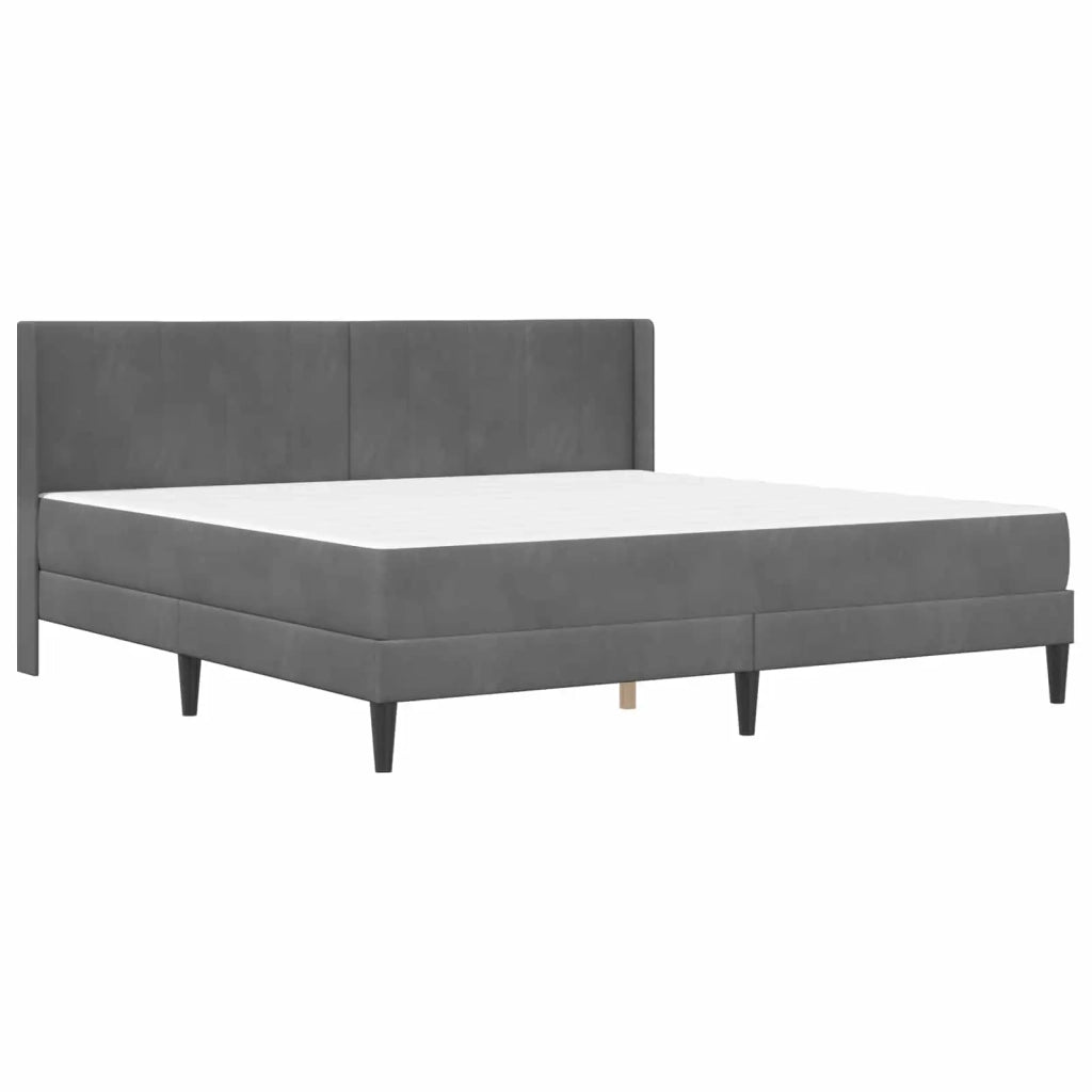 Struttura letto con materasso Grigio Scuro 200 x 200 cm Velluto