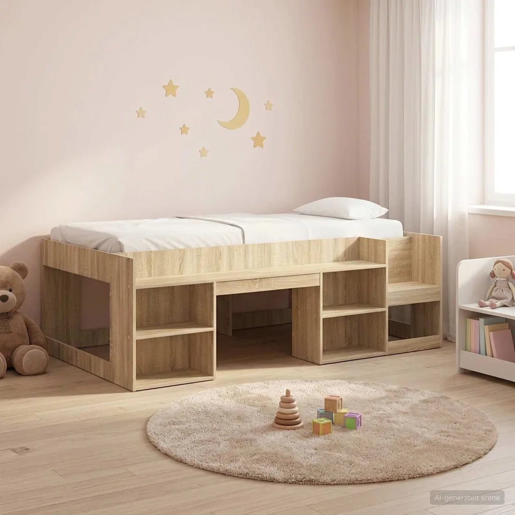 Struttura per Letto per Bambini con Ripostiglio Rovere Sonoma 3422629