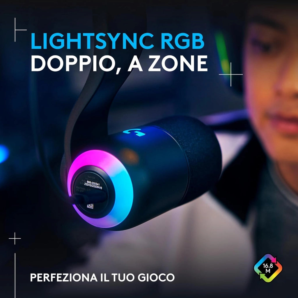 Logitech G Yeti GX Dynamic Microfono a condensatore RGB per gaming con LIGHTSYNC, microfono USB per streaming, supercardioide, Plug and Play USB per PC/Mac - Nero