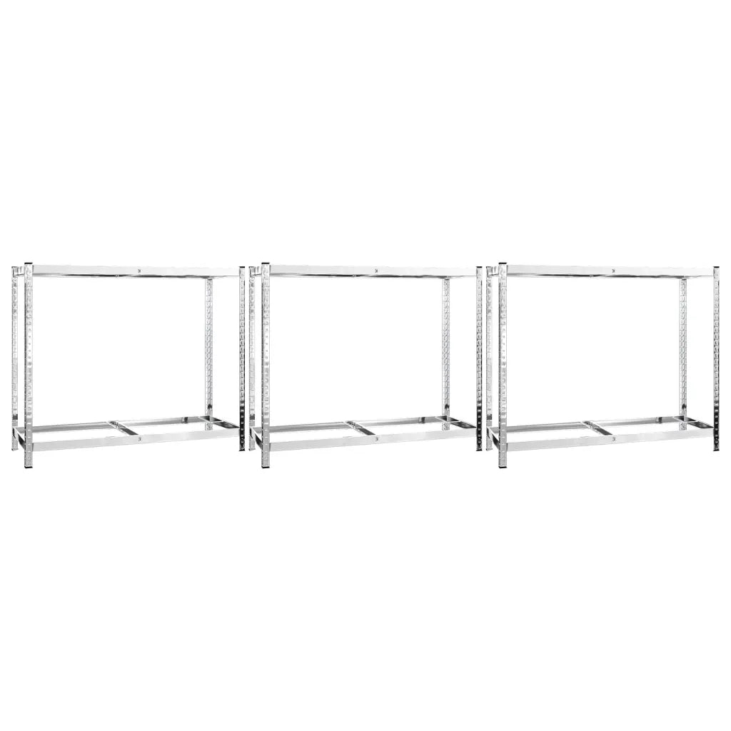 Portapneumatici a 2 Livelli 3pz Argento 110x40x110cm in Acciaio cod mxl 52199