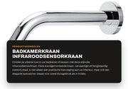 Infrarod sensore per rubinetto - Faccia in acciaio inossidabile - Impermeabile all'acqua di scarico - Installazione facile - Adatto per uso in bagno/cucina - Inclusi tubi per acqua calda e fredda - Rubinetto