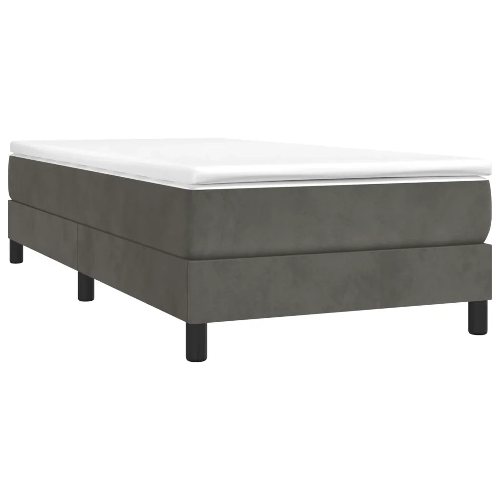 Struttura Letto a Rete a Molle-Giroletto Grigio Scuro 90x200 cm Velluto 410021