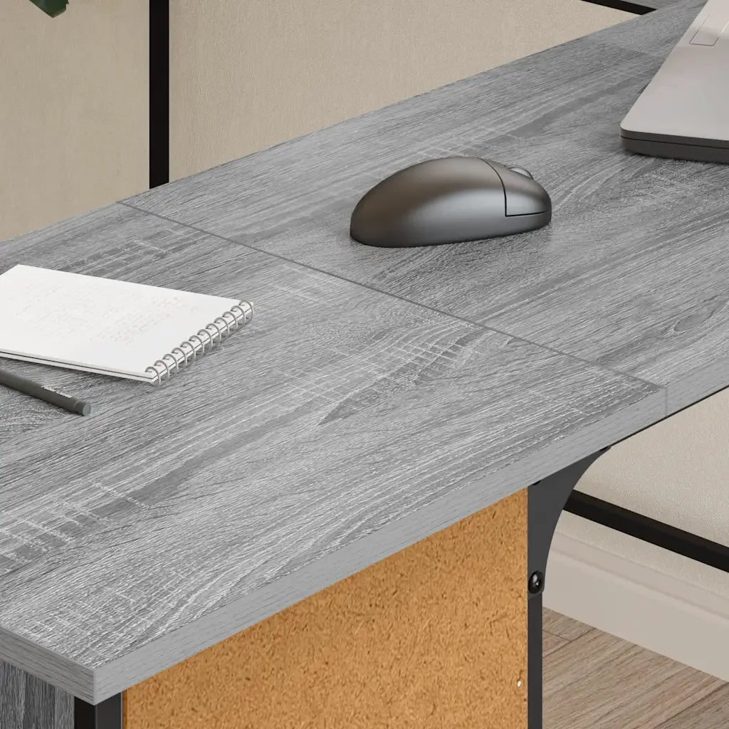 Scrivania Grigio Sonoma 141x141x75 cm in Legno Multistrato 837600