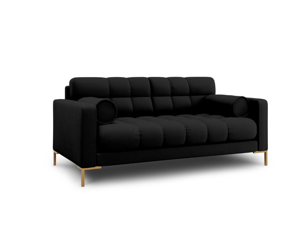 Cosmopolitan Design - Divano "Bali" 2 posti in tessuto strutturato nero 