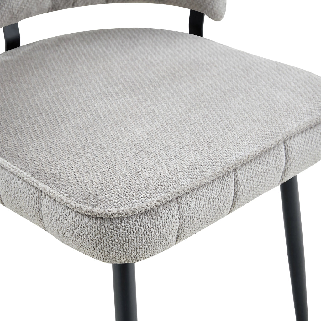 SEDIA con schienale a fiore 80 cm Velluto grigio chiaro e gambe nere