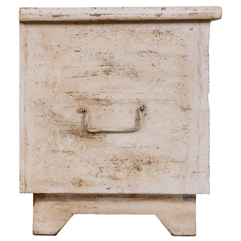 Baule in legno beige fatto a mano, 100x40x46h cm