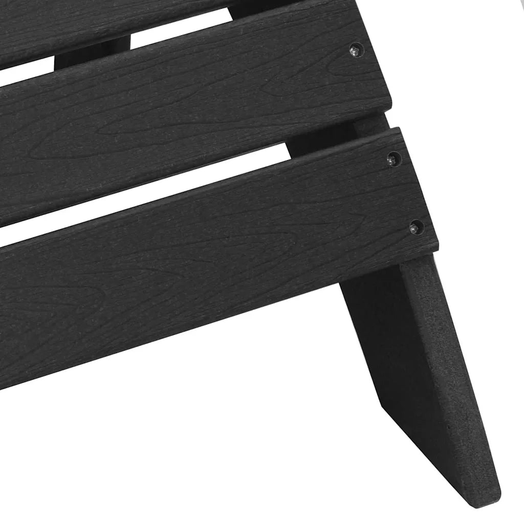 Sedia da Giardino | Sedia Adirondack Nero 82 x 74 x 92 cm HDPE