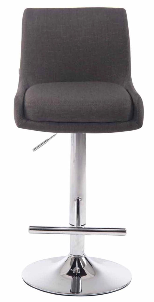 Set 2 Sgabelli Bancone Club in Tessuto grigio scuro,cromo