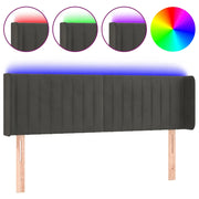 Testiera | Testata a LED Grigio Scuro 147x16x78/88 cm in Velluto