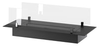Bruciatore a Bioetanolo da Incasso 80x32x15 cm Insert Slim 800 Nero con Vetro