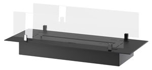 Bruciatore a Bioetanolo da Incasso 80x32x15 cm Insert Slim 800 Nero con Vetro