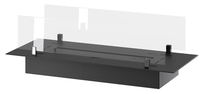 Bruciatore a Bioetanolo da Incasso 80x32x15 cm Insert Slim 800 Nero con Vetro