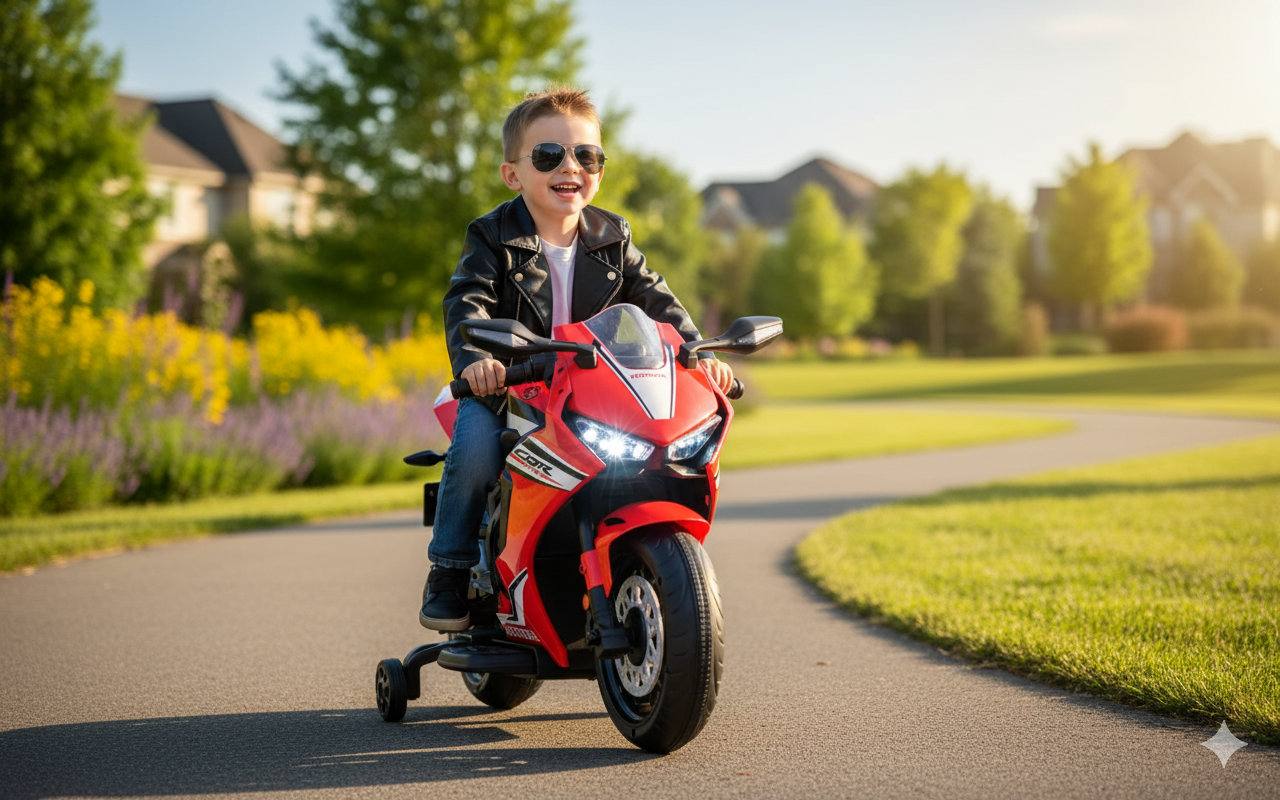 Moto Elettrica per Bambini 12V con Licenza Honda CBR 1000RR Rossa