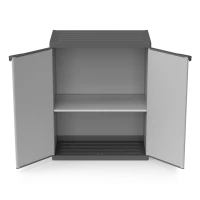 MONGARDI Armadio Basso in Resina con Ripiani 2 Ante, (Interno/Esterno) 68x40x85