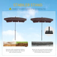 Ombrellone da Giardino Rettangolare e Regolabile con Palo in Alluminio, 2x1.3x2.5 m, Marrone e Nero