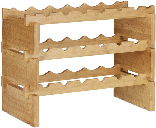 Mensola portabottiglie impilabile su 3 livelli 45 cm bambù 13_0002171_2