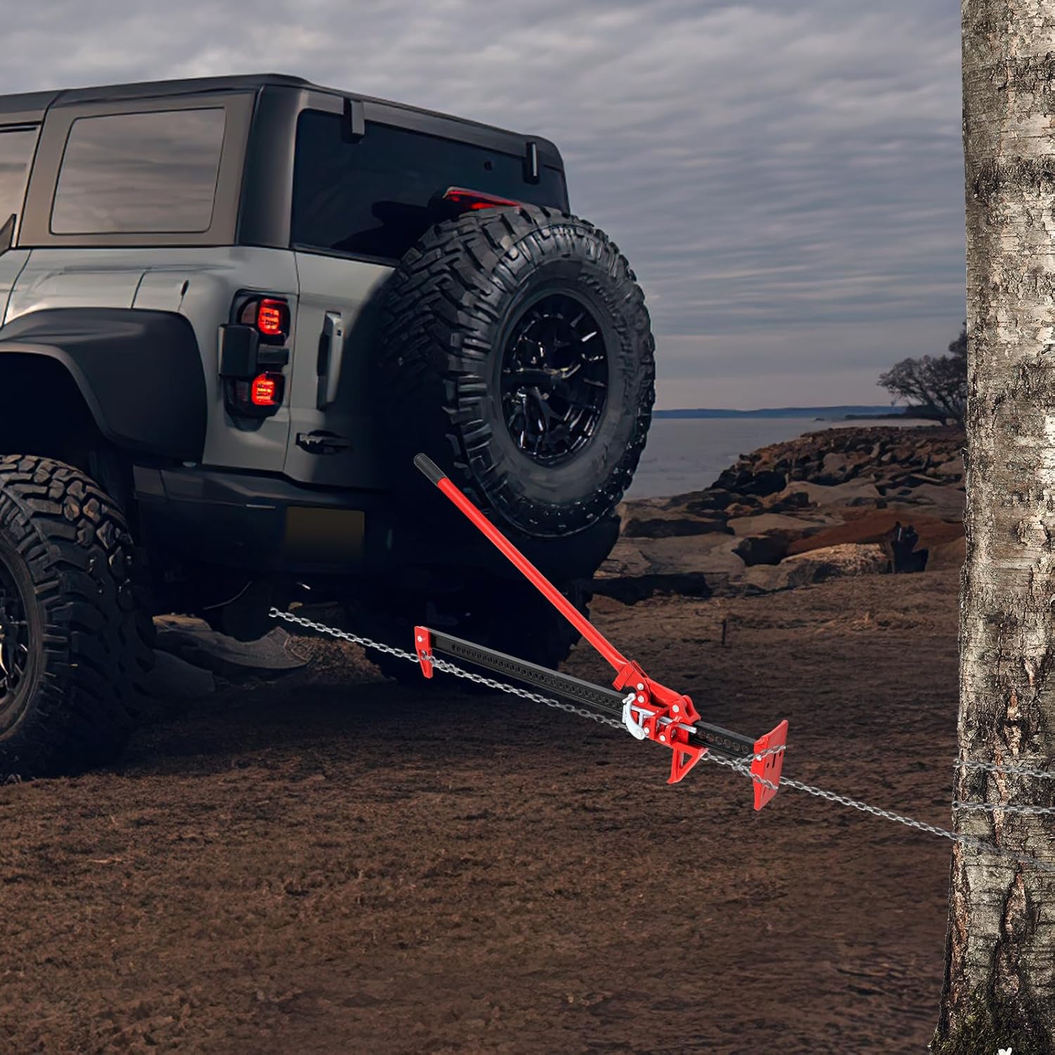 Cric per Auto a Cremagliera, Capacità di Sollevamento di 3000 kg, Cric di Sollevamento Pesante per Auto, Camion, Jeep, Quad, UTV e SUV