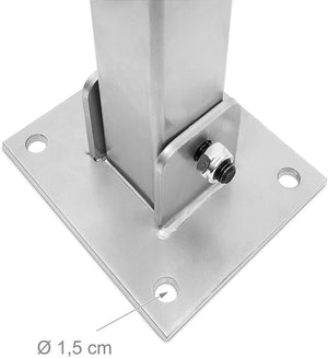 Barriera per parcheggio auto pieghevole cm 65 acciaio grigio e strisce rosse 13_0002309