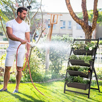 Letto da Giardino Rialzato Verticale, Fioriera Elevata a 4 Livelli con Fori di Drenaggio, Fioriera Autoportante per Interni ed Esterni per Verdure, Erbe e Fiori (66 cm x 50,5 cm x 124 cm)