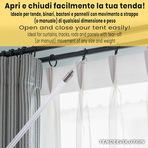 FRUSTINO Frusta/Asta per Movimento Tenda Scorritenda, Pannelli Rullo in Plexiglas Trasparente con Gancio - Altezza Asta 100cm