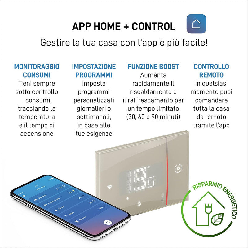 Bticino SXM8002R TERMOSTATO WIFI DIGITALE Smarther2 with Netatmo, Termostato da Incasso, Programmabile, Comando da App, Alexa e Google, Sabbia, Prodotto ricondizionato