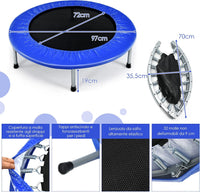 Mini Trampolino Elastico e Pieghevole, Capacità di Carico 150 kg, per Interno ed Esterno