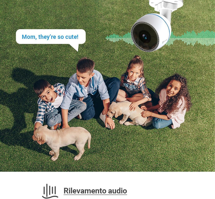 Telecamera WiFi Esterno.  Visione Notturna a Colori. IP Camera con Intelligenza Artificiale EZVIZ H3c 2mp