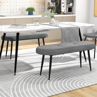 Panca Scarpiera da 113 cm, Panca da Ingresso con Cuscino Imbottito in Spugna e Gambe Metalliche Solide, Panca Fondo Letto per Soggiorno Camera da Letto, Carico 300 kg (Grigio)