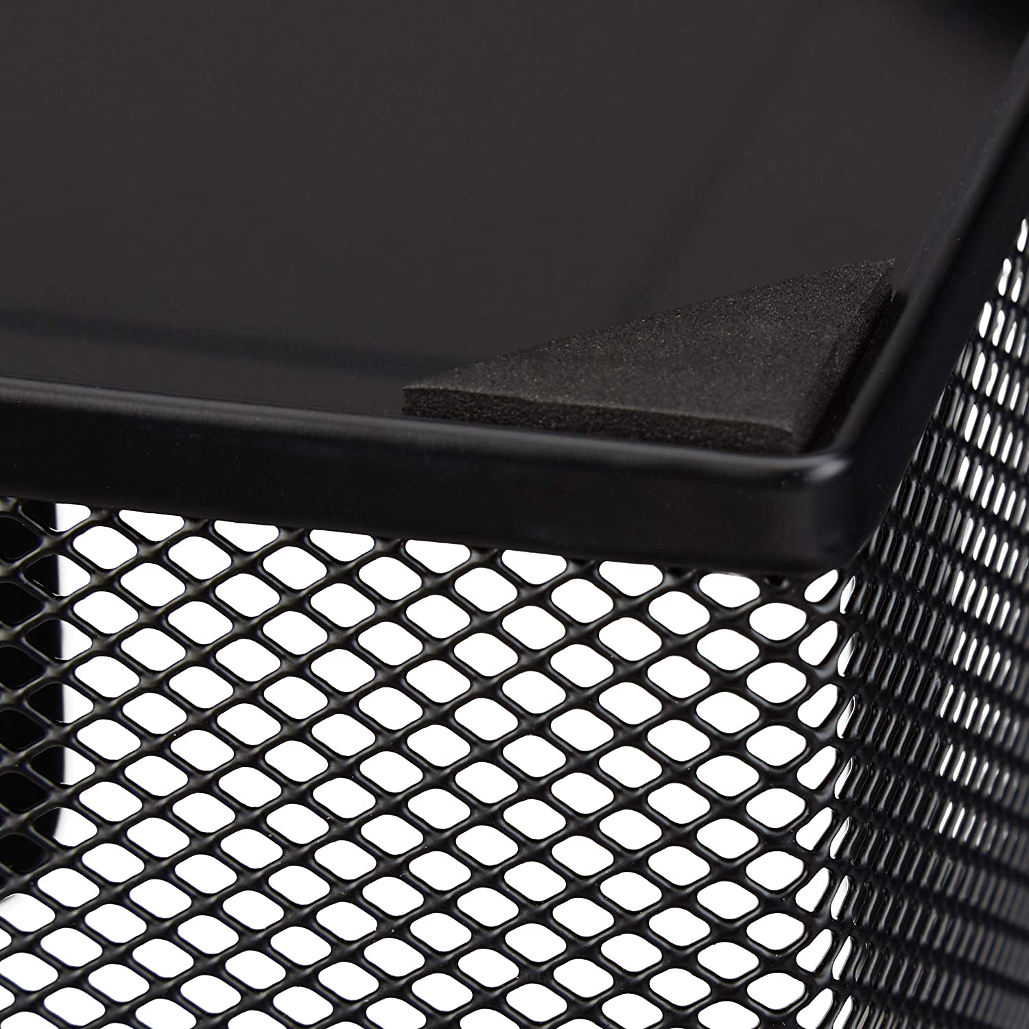 Set 6 forniture per ufficio pattumiera portapenne blocco note biglietti da visita posta portaoggetti in metallo nero 13_0002465_2