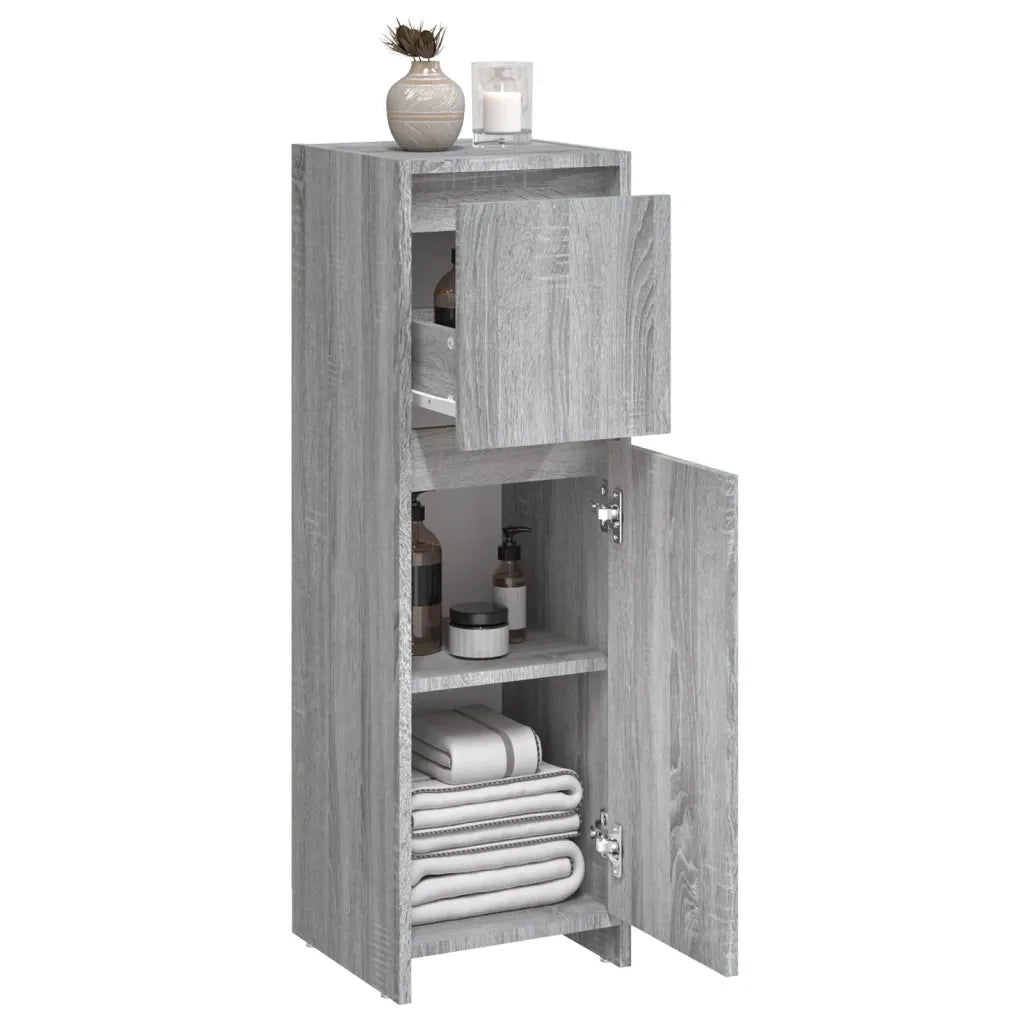 Armadietto Bagno | Armadio da bagno Grigio Sonoma 30x30x95 cm in Legno Multistrato