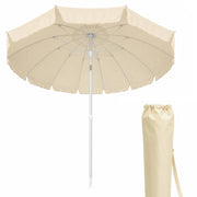 Ombrellone Mare Spiaggia 200 cm 12 Stecche Antivento Alluminio UV50+ Inclinabile Custodia